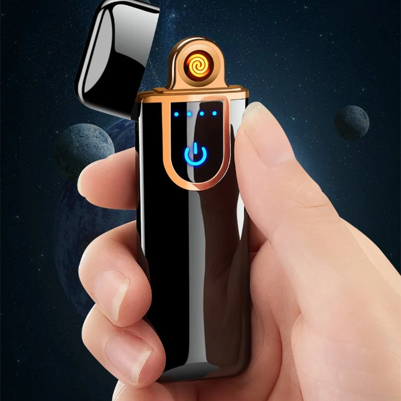  USB-зажигалка JOFI с тепловой катушкой ветрозащитная Зажигалка aansteker электронная Индукционная со сканером отпечатков