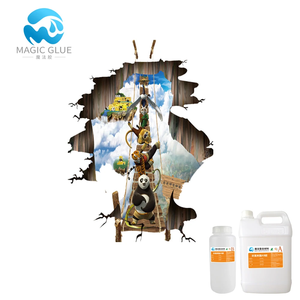 Non-toxic Waterproof A and B combination 3D Epoxy Floor Design Coating