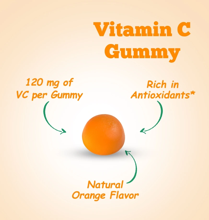 Sugar Free Gummy Vitamin C for Adults with 12 Vitamins and Minerals Supply