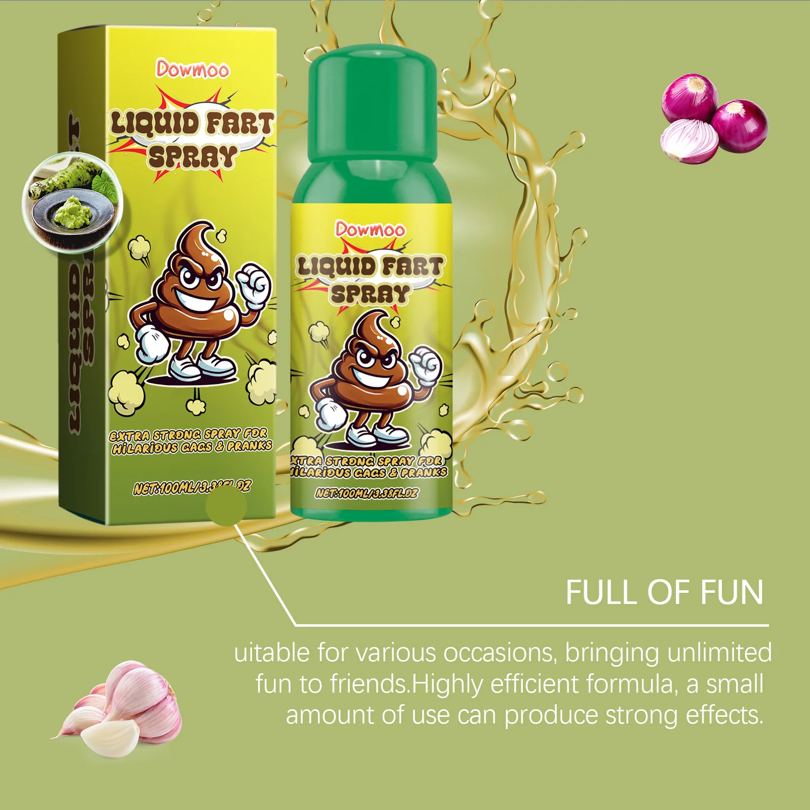 New 100ML Prank Novelties Toy Gag Joke Liquid Fart Spray Can Stink Bomb Stinky Gas Ass-Smelly Toys Great Gifts for Kids Adults