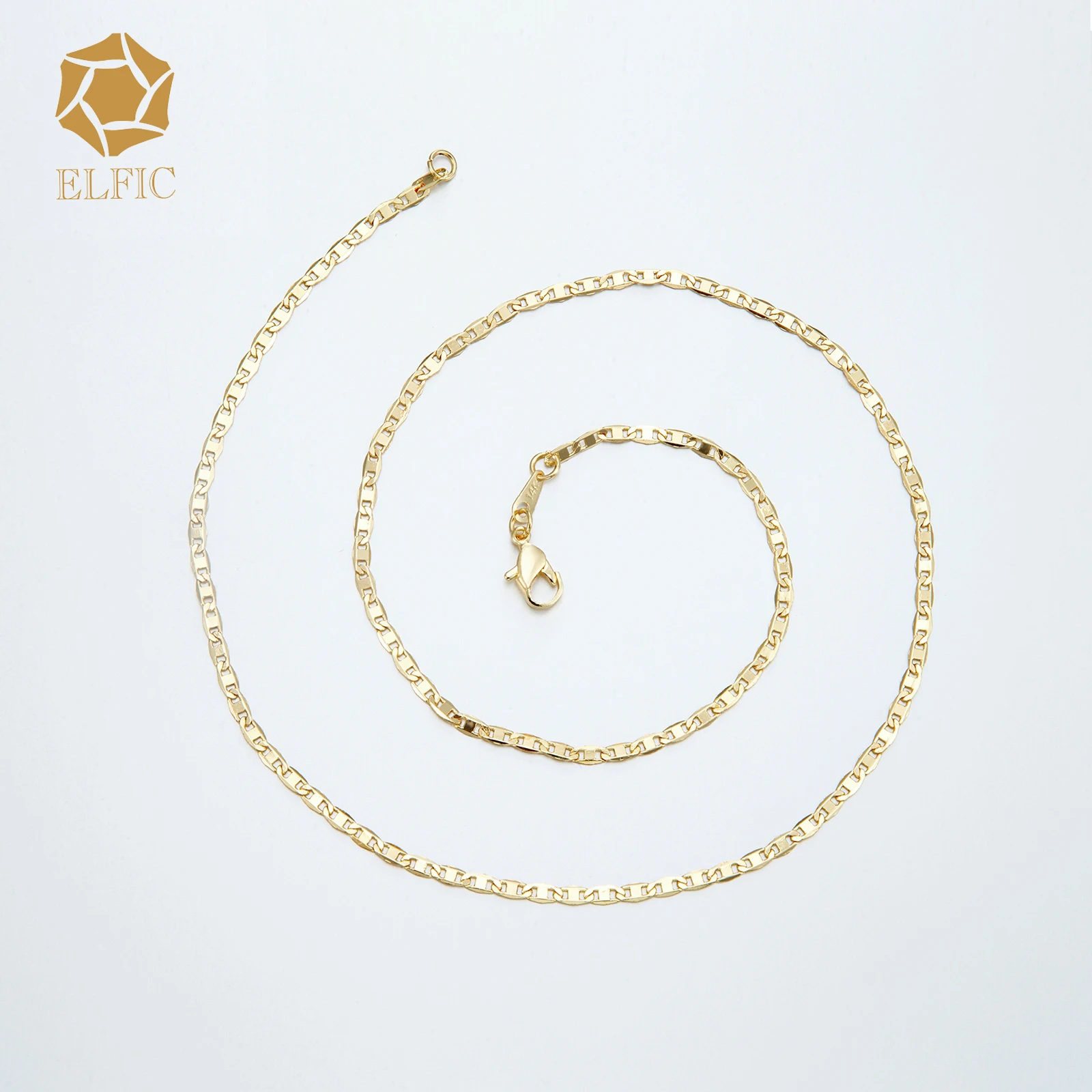 Elfic горячая Распродажа позолоченное ожерелье 14k позолоченный 18 дюймов-24-дюймовый