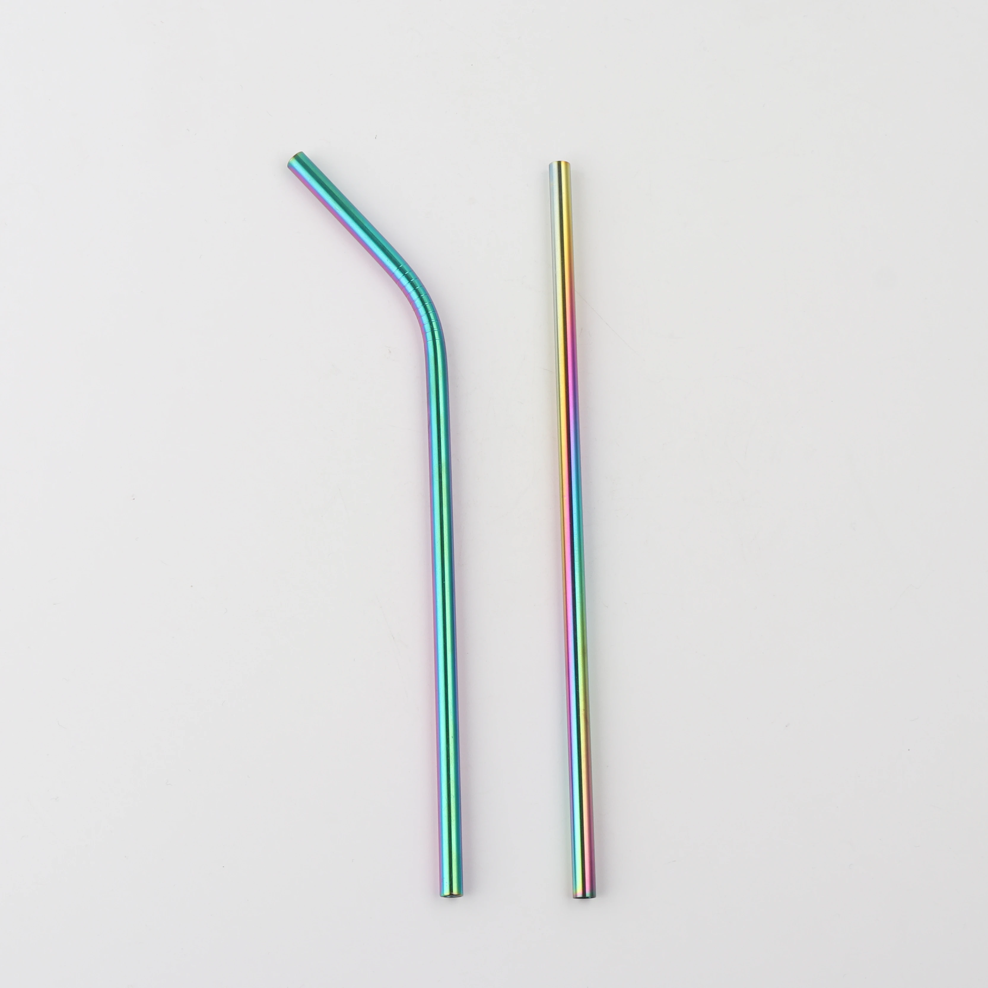 
Tonglian stainless steel drinking straw with color 6x215mm bent and straight single pieces and blister card set in stock 