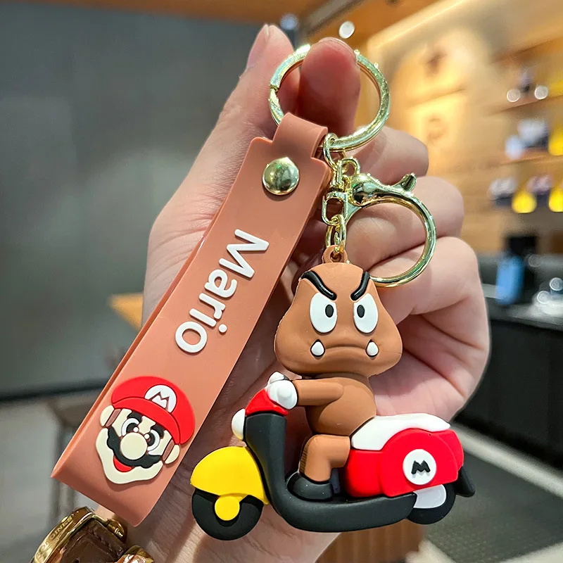 3D Lovely Cartoon Mario Toad Keychain Knapsack Pendant Car Key Accessories Kids Gifts Toys Key Chain Custom Key Rings Decoration
