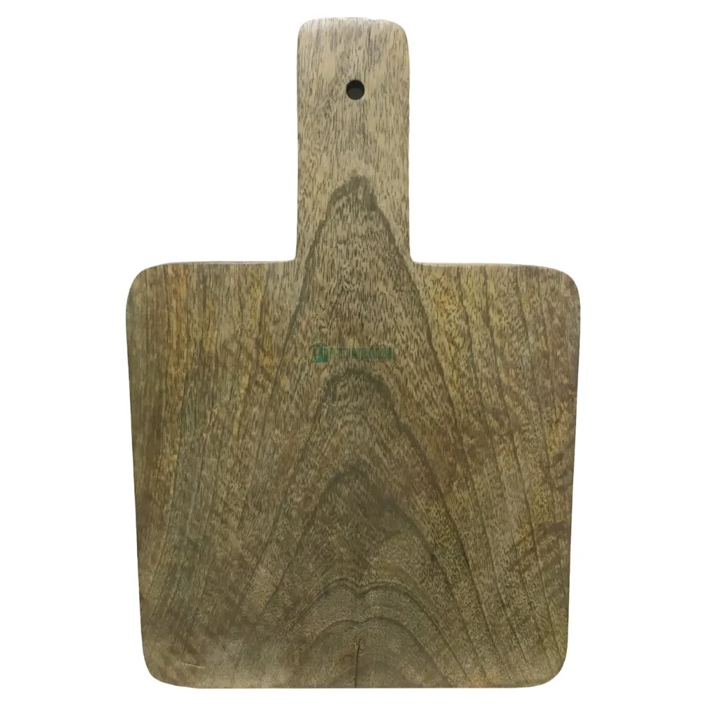 Small Wooden Pizza Board - Mini Mango Wood Chopping Block - Multi Purpose Wooden Board with Handle- Bulk Hand Pizza Board