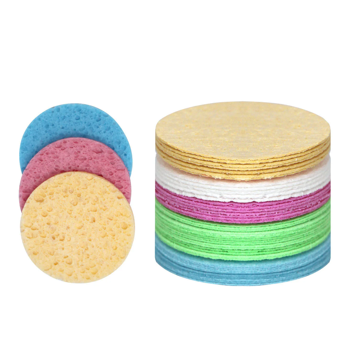 Flower Shape Cellulose Face Sponge 100% Natural Compressed Facial Sponges Professional Cosmetic SPA Sponges For Face Cleansing