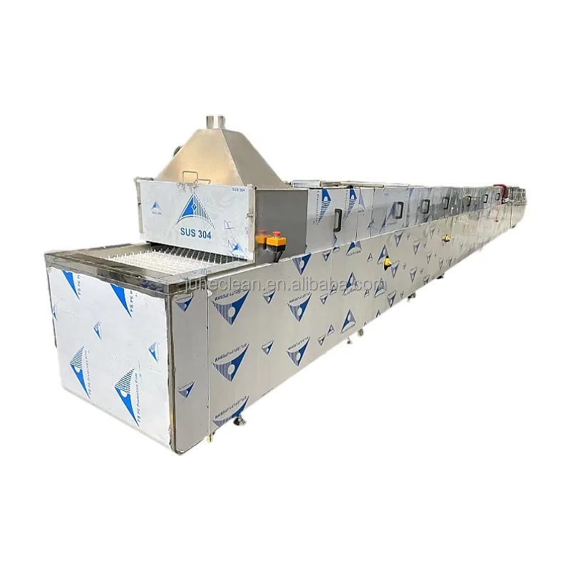 Conveyor industrial ultrasonic washer for Stamping aluminum sheet degreasing deoiling cleaning  passivation and drying machine