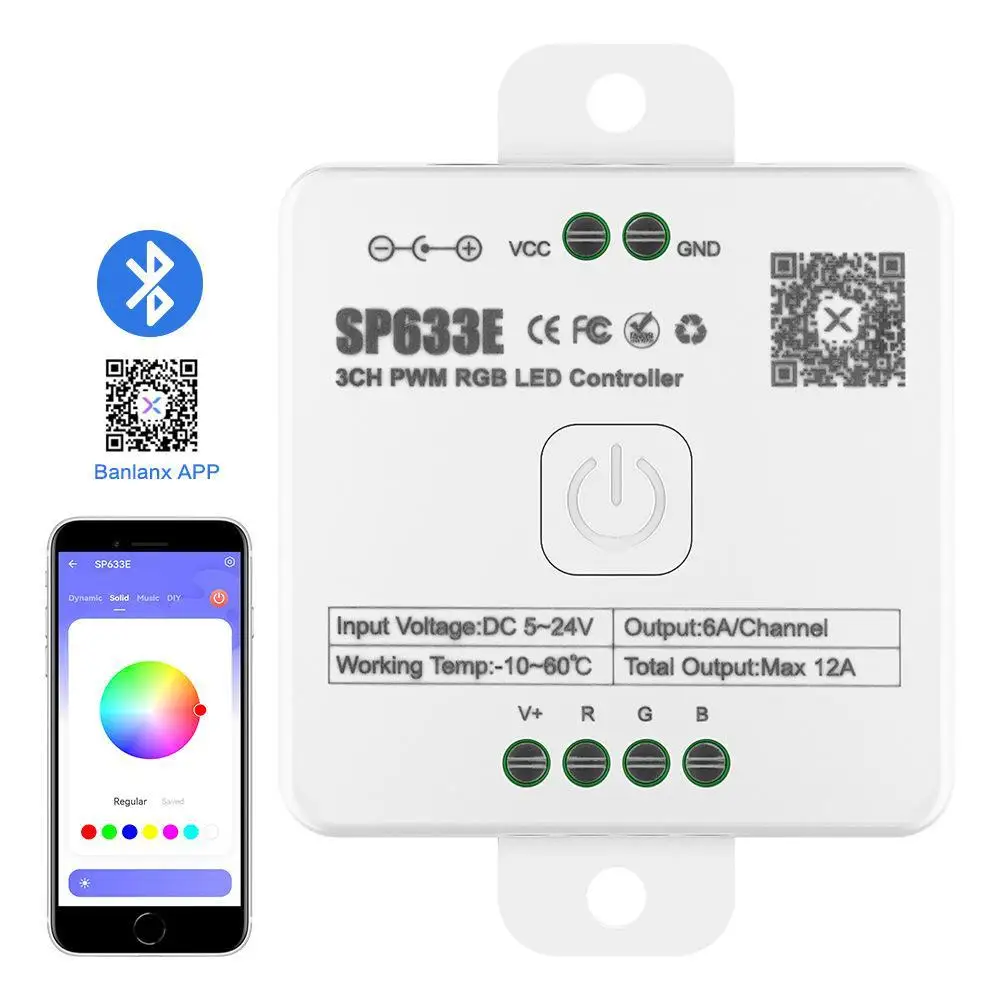 smart home lighting light dimmer app music control SP635E PWM rgbcct rgbwc rgbcw led controller 5-24v single and double color