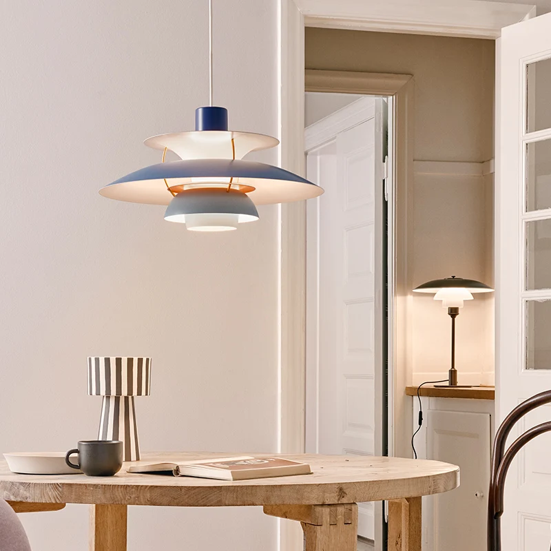 Nordic Creative Design Simple Metal Glass Hanging Pendant Light Colorful for Living Room Dining room