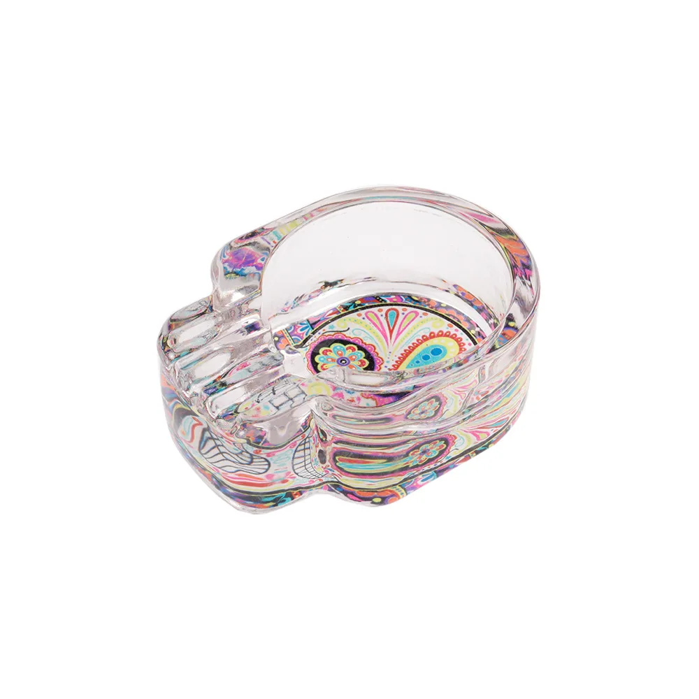 
USA free ship Ashtray Round shape Clear Glass Jar bag Cigarette For Tobacco Dry Herb Cigar Smoking 