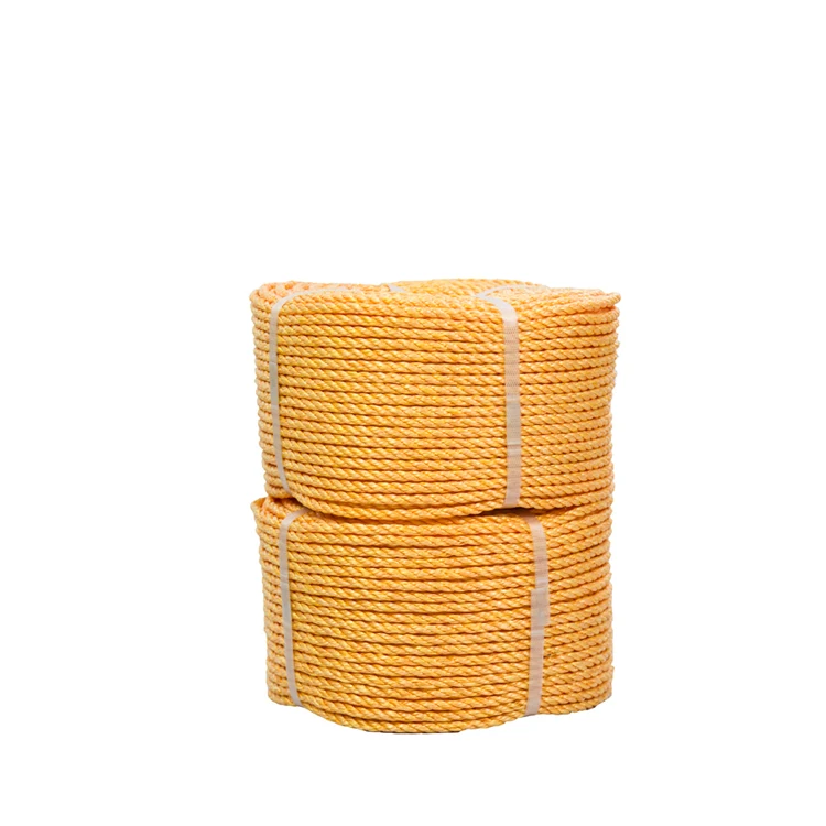 White With Orange Fleck Twisted Rope Type PP  3 Strand 10mm pp Rope for Marine Rope