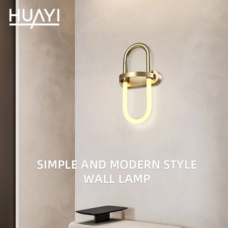 HUAYI Wholesale Price 7W Black Gold Indoor Living Room Hotel Home Wall Mounted Modern LED Wall Lamp