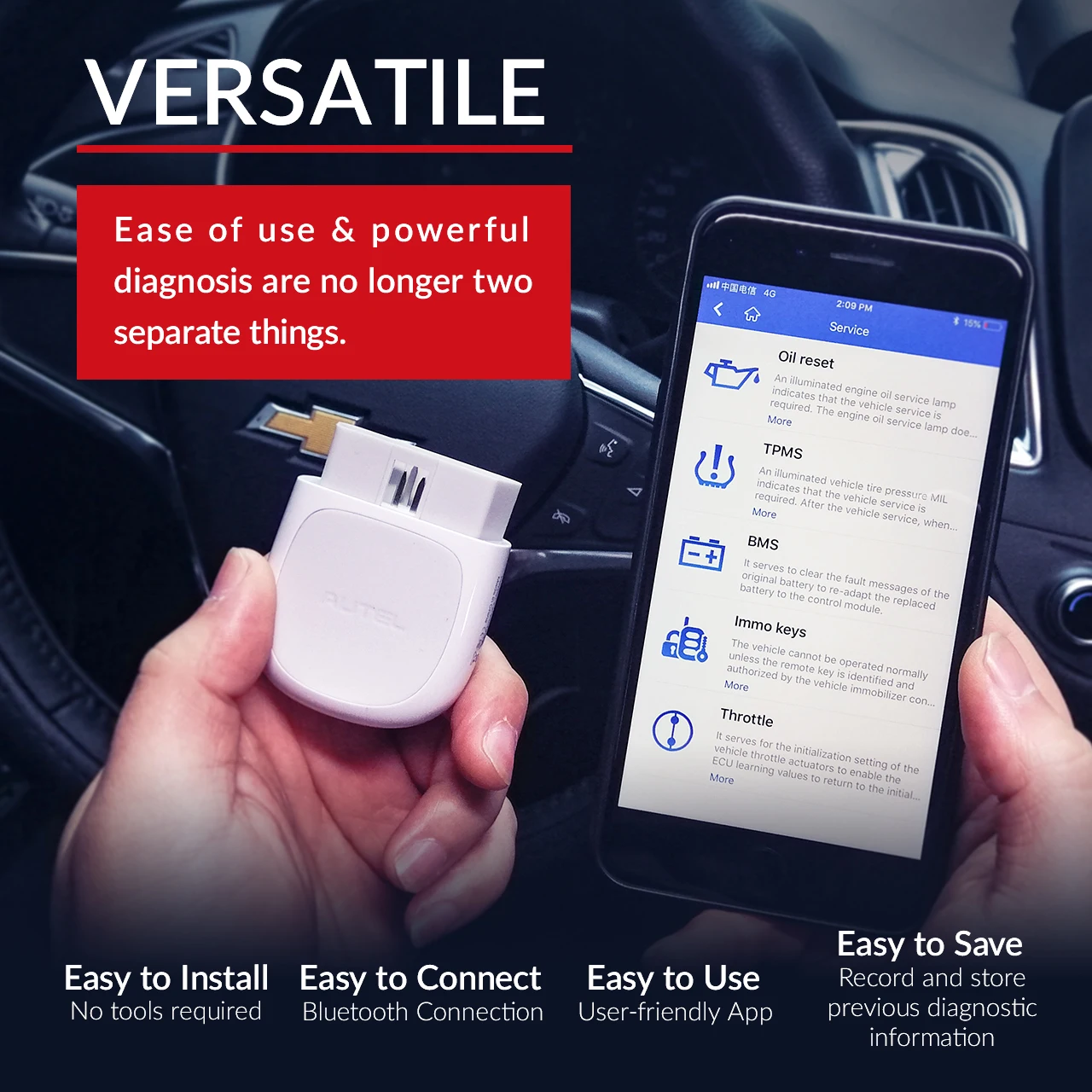 Original Autel MaxiAP AP200 Bluetooth Code Reader with Full System Diagnoses Automotive VIN TPMS IMMO Service