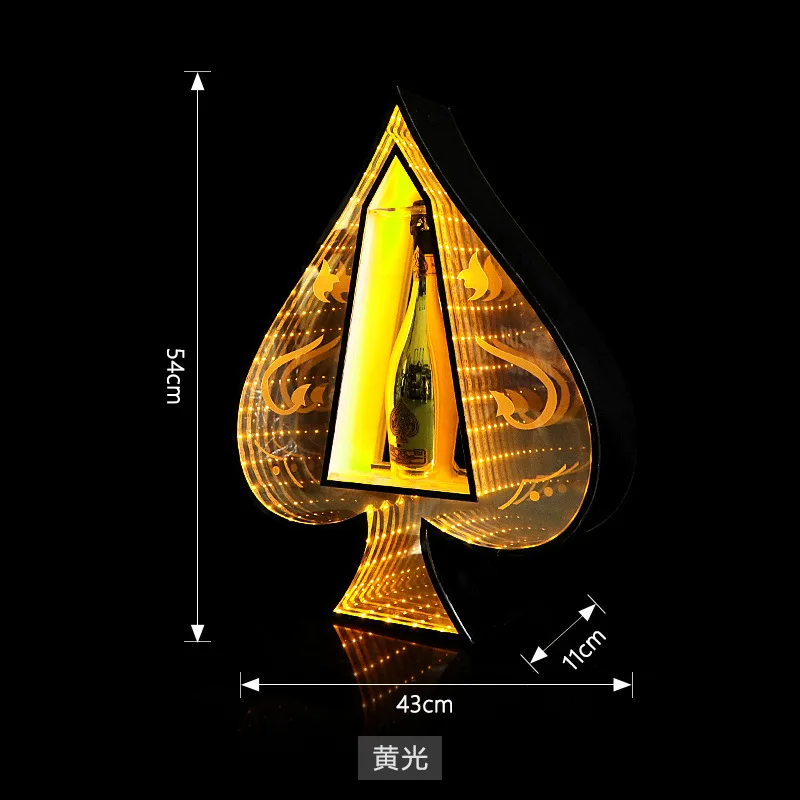 infinity acrylic led ace of spade VIP bottle service presenter glorifiers display for liquor vodka wine tequila champagne