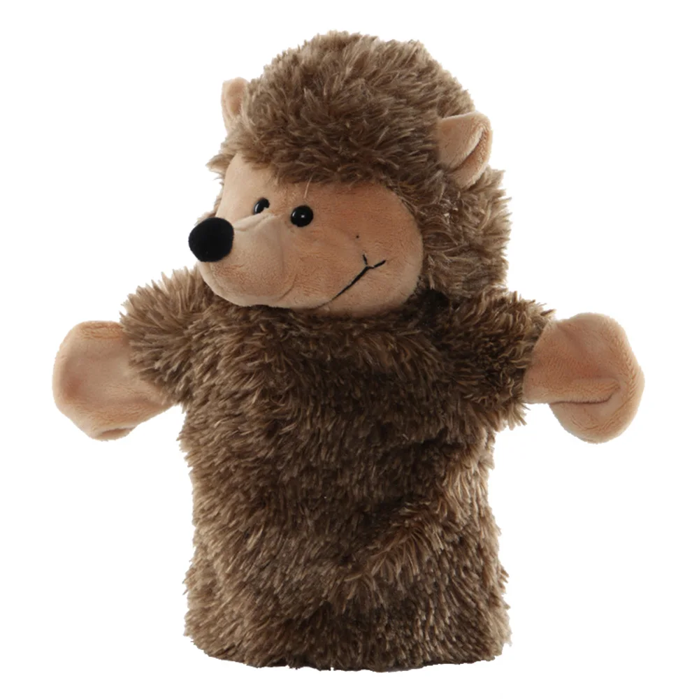 Cute soft plush animals doll funny dinosaur alligator hand puppets with removable hands and open mouth