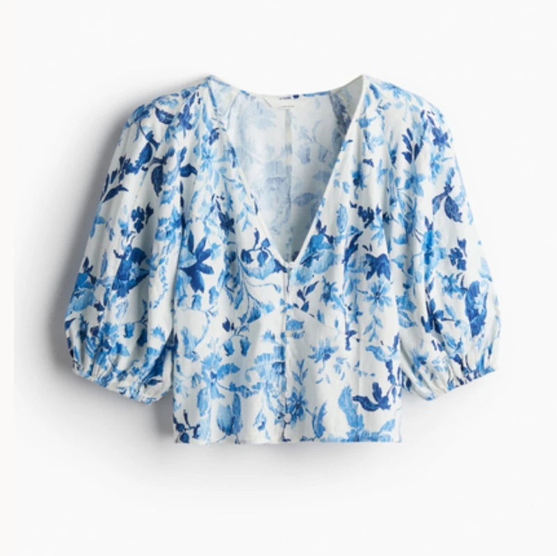 High quality clothing customization, printed T-shirts, lantern sleeves, top small order customization, Chinese factory