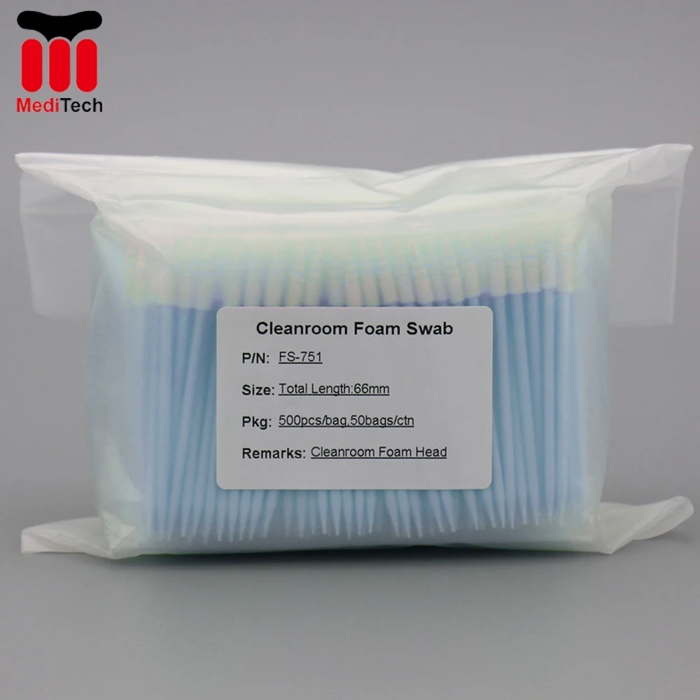 Cheap Wholesale Disposable Cleaning Sticks Spiral Pointed Tipped Polyurethane Foam Swabs for Card Printer