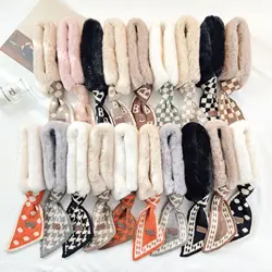 Новое поступление 2022, Модный женский зимний утолщенный плюшевый шарф с подогревом из искусственного кроличьего меха с модернизированным подогревом