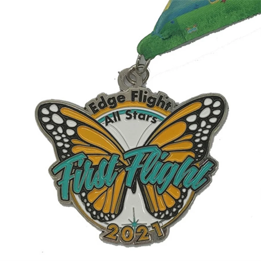 Customized Professional Zinc Alloy Bat Man Dart Medal With Ribbon