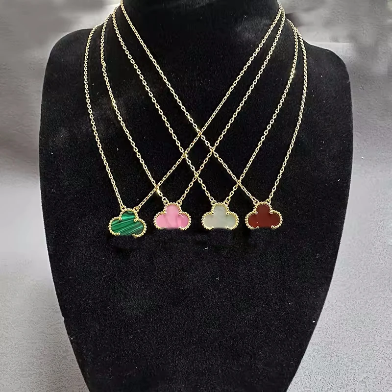 Wholesale  Luxury design 18k gold electroplated clavicle  Stainless Steel Laser Design 10 flower necklace Jewelry set