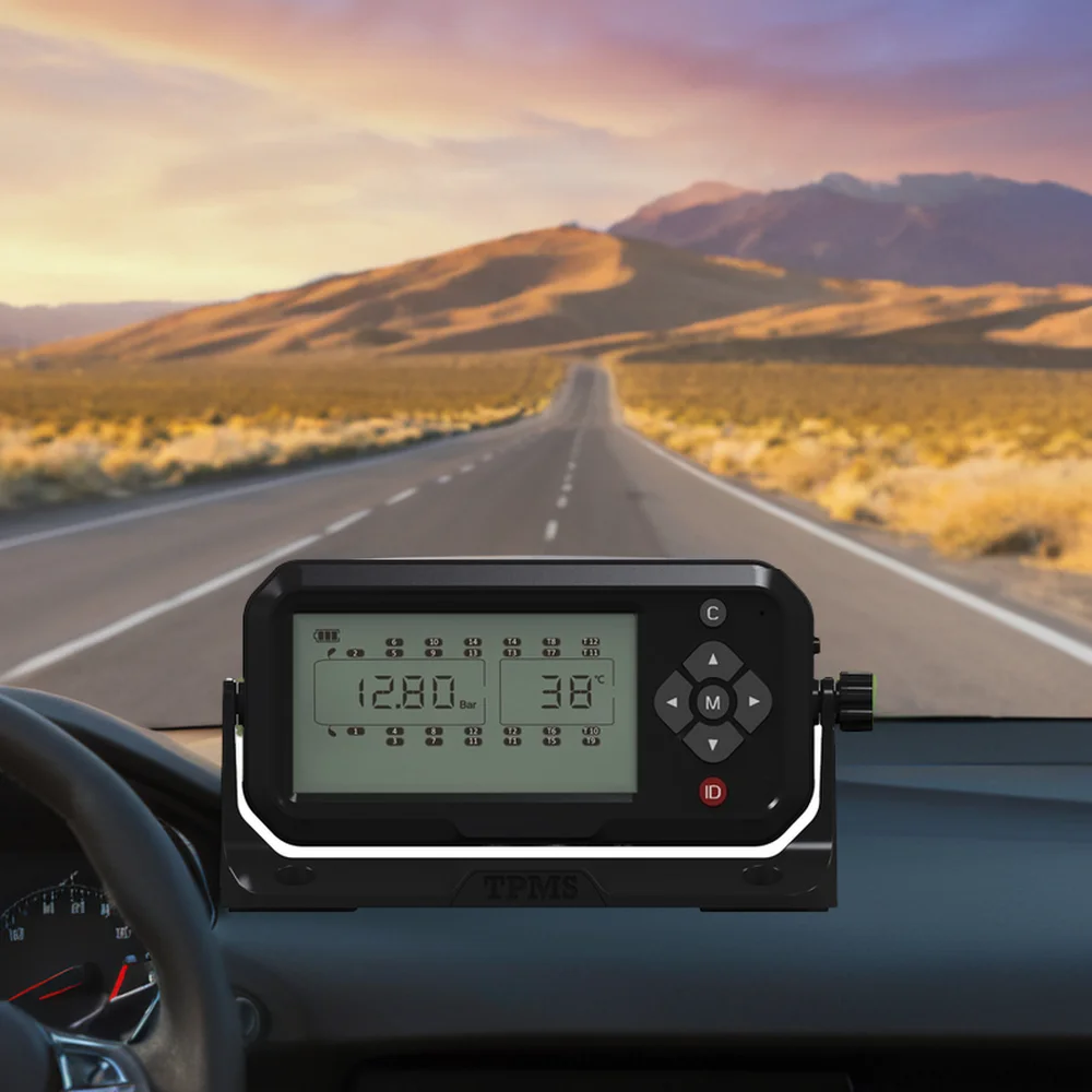 Digital Truck Tire Pressure Monitoring System Tpms for 4-6-8-10-12-14-16-18-22 Wheels Tire Pressure Sensor