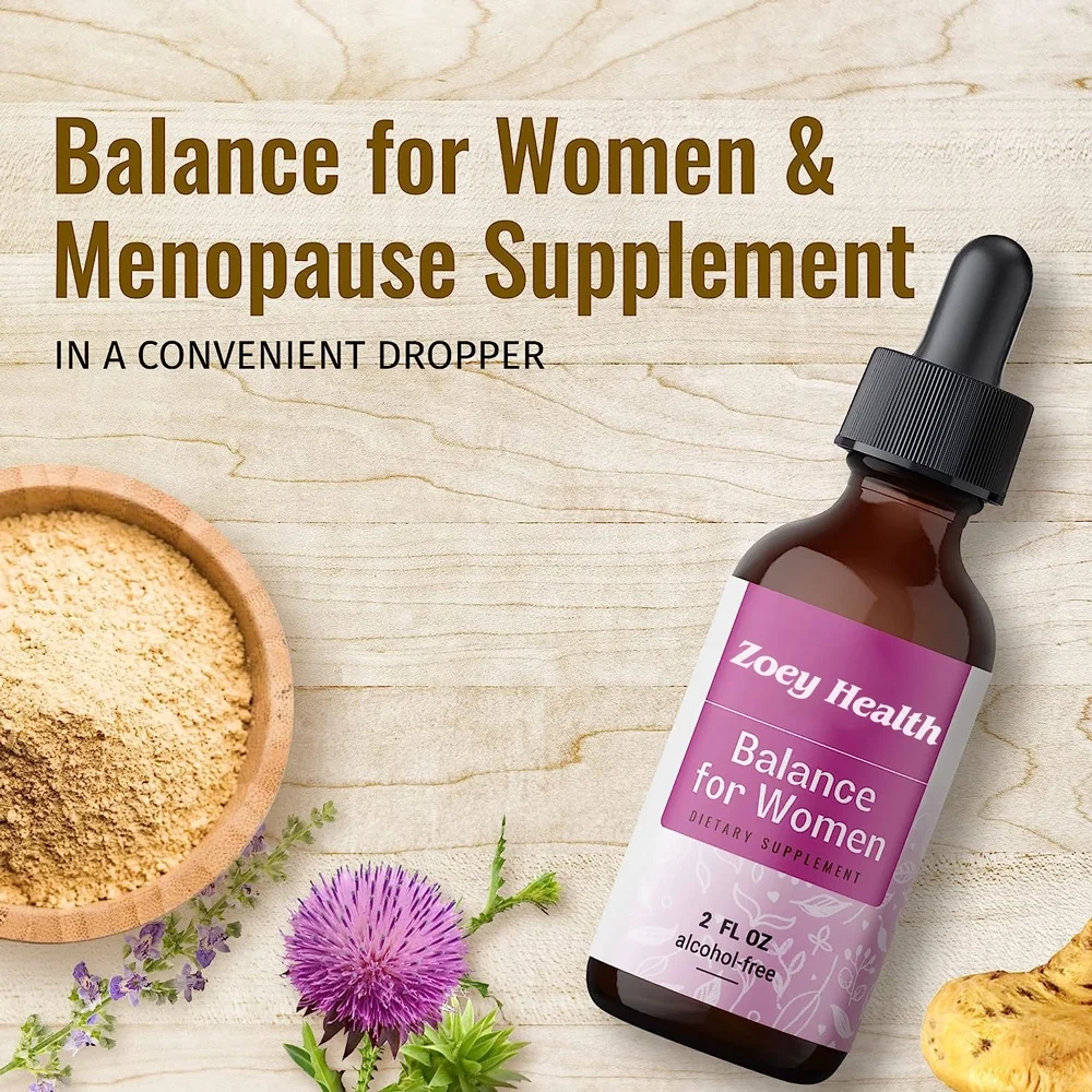 Hormone Balance Liquid Extract Menopause Supplements Tincture Support for Hot Flashes Menstrual Cramps PMS Herbal Drop
