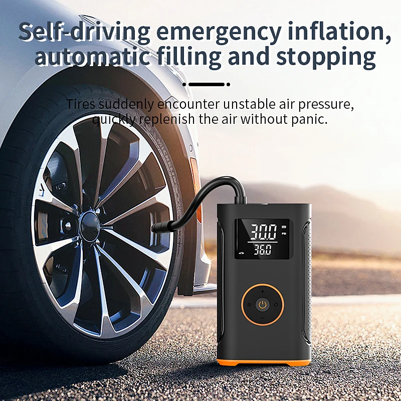 Air Pump For Inflatable Mattress Air Pump LED Portable Wireless Rechargeable Car Bike Inflate Exhaust Mattress Air Pump