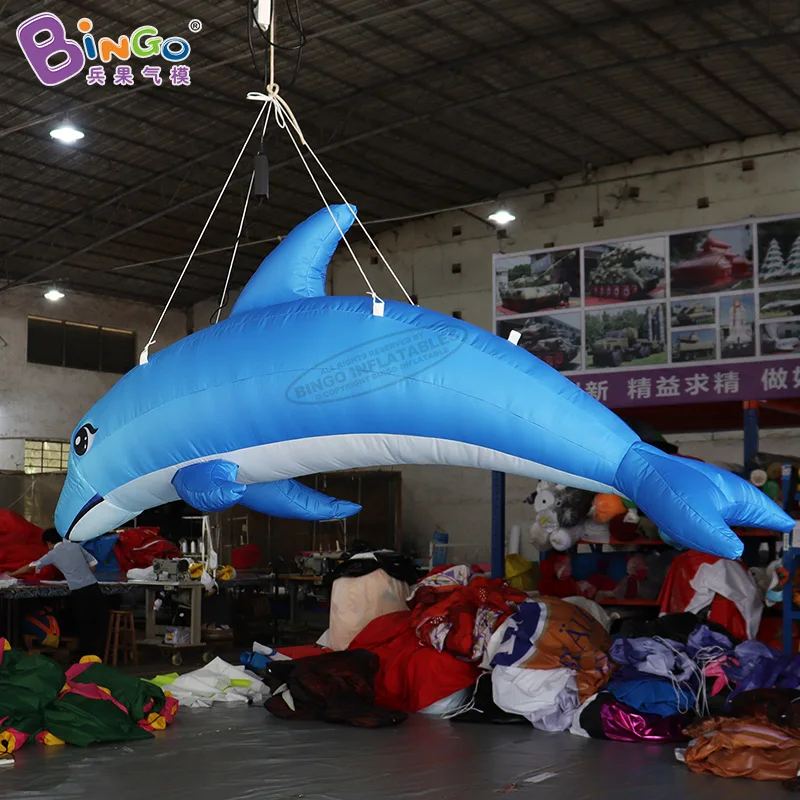 Bingo Aquarium Custom Led Inflatable Flying Dolphin Giant Inflatable Dolphin For Events Show Decoration