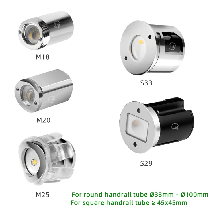 Hand Rail LED Stainless Steel 316 Balustrades Recessed Lights 2W Stair Bracket For Lighting LED Dot Handrail Light