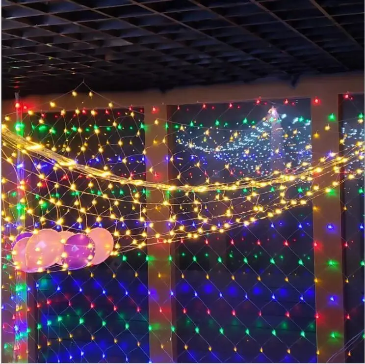 String Lights 1.6mm Dia 120 Led Net Mesh Fairy String Light Christmas Wedding Party Fairy String Lights With 8 Function C