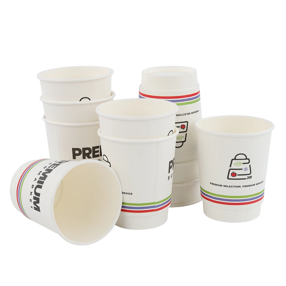 vasos de papel desechables wholesale compostable double custom paper cups hot drink take away