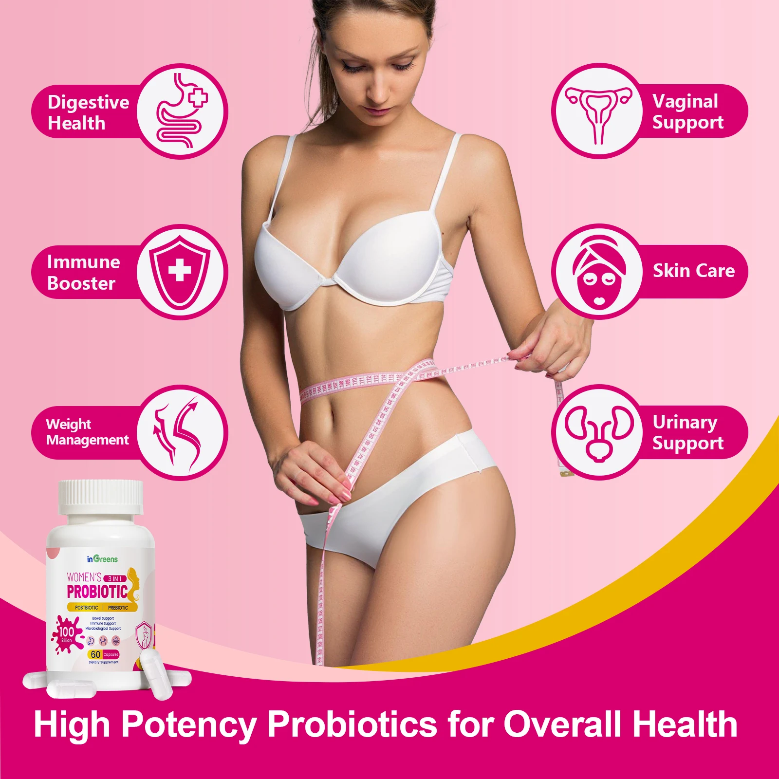 Private Label Natural Supplement Probiotic for Woman in Capsules Supplements with Probiotic