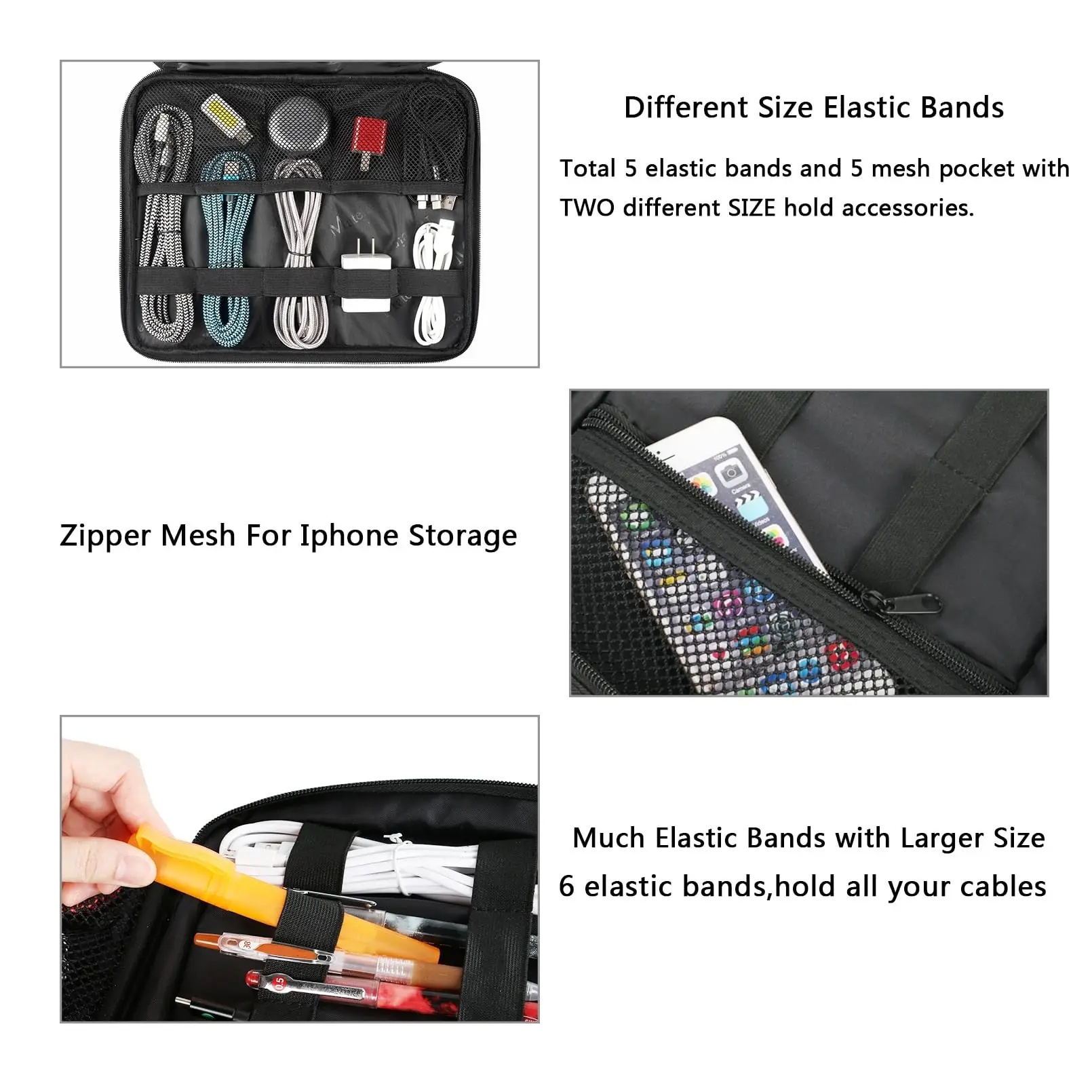 Haoen Hot Sale Custom Travel Digital Gadget Storage Bags Electronics Accessories Cable Organizer Bag For Ipad charger