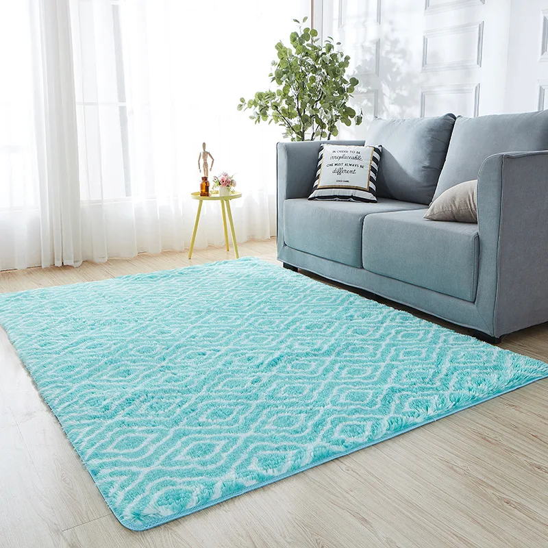 High quality living room fluffy carpet home bedroom super soft Shaggy Rug  pattern PV plush pile carpet