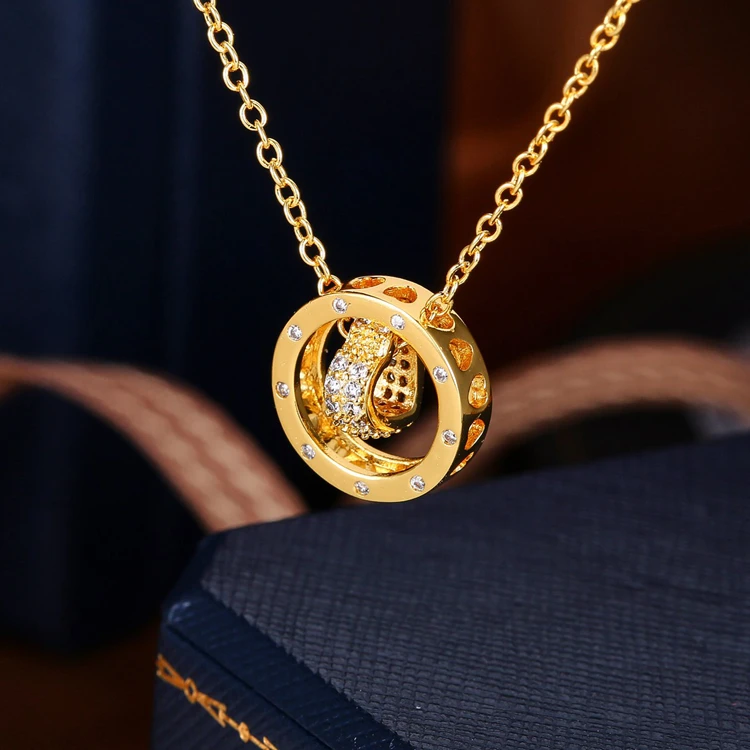 Hot sell Stock High quality Jewelry Stone Necklace gold jewelry 18k