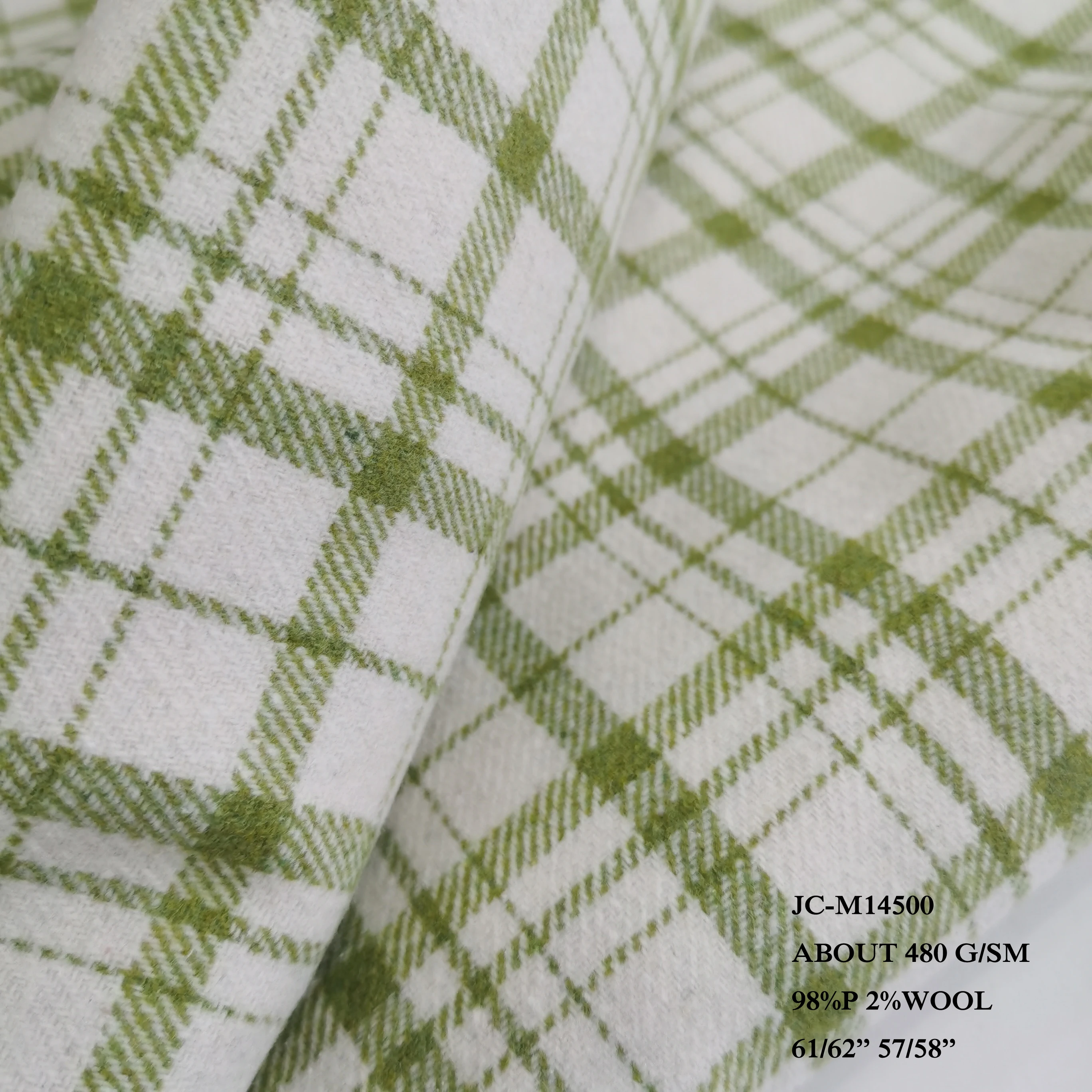 Polyester   Plaid Checks Woven Woolen Yarn Dyed Tweed Winter Fabric For Coat