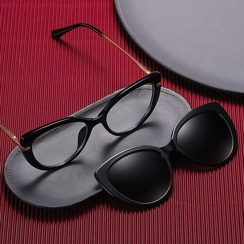 Dichroic Polarized Sunglasses female tr cat eye anti blue light glasses