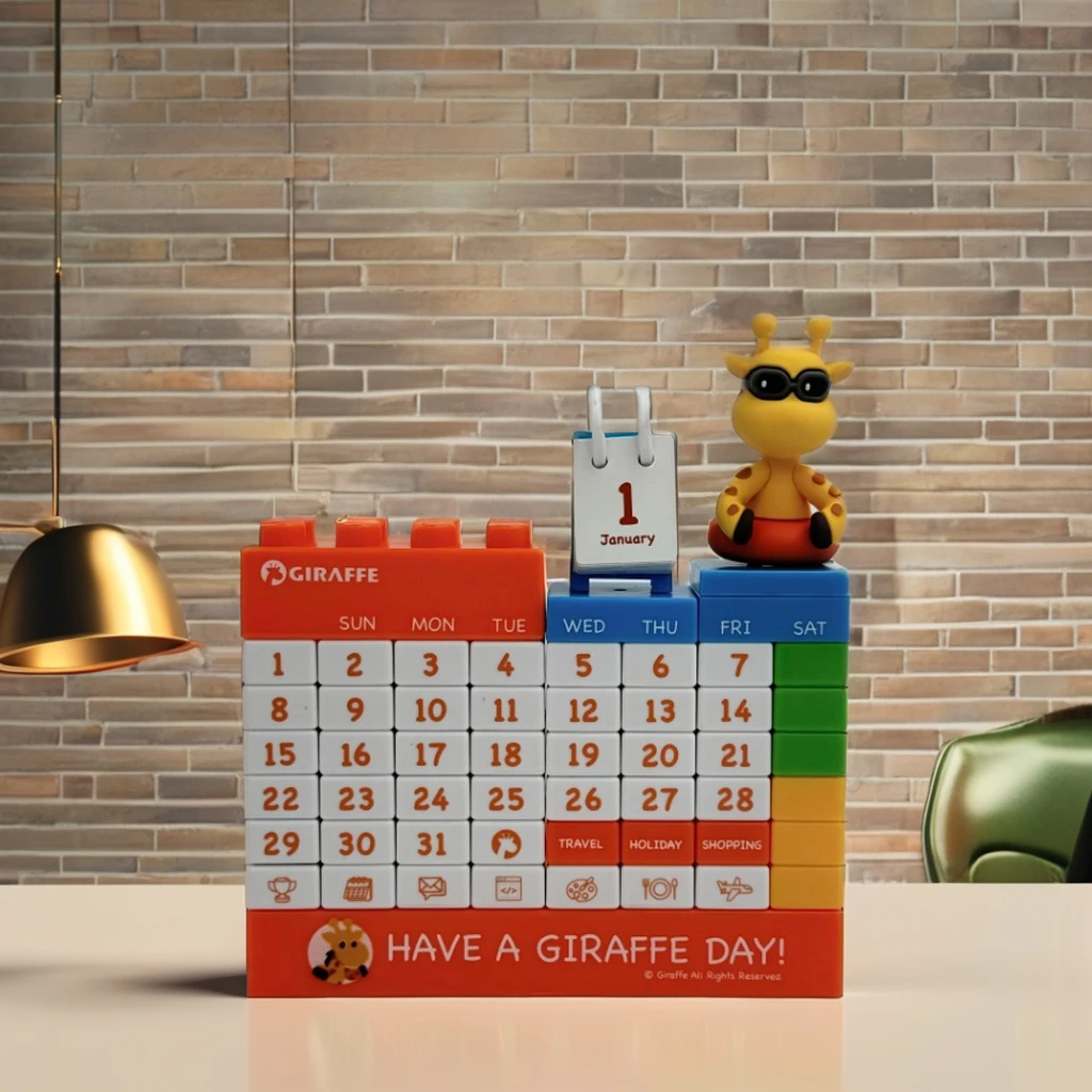 Creative Cartoon DIY Building Blocks Perpetual Calendar Manufactured Desktop DIY Desk Calendar for Promotional & Business Gifts