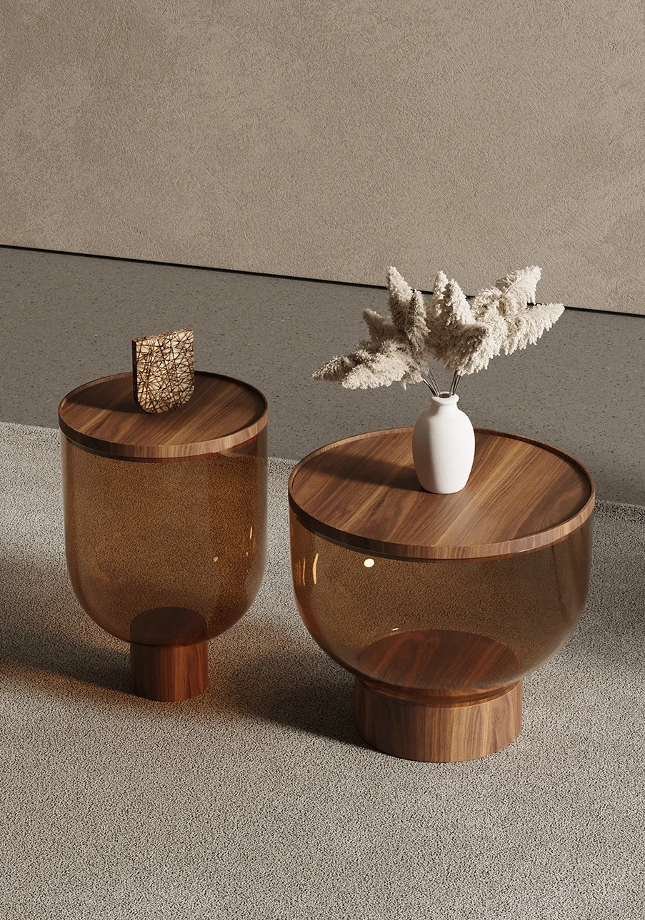 Coffee table refrigerator birch coffee table luxury   wooden  coffee tables