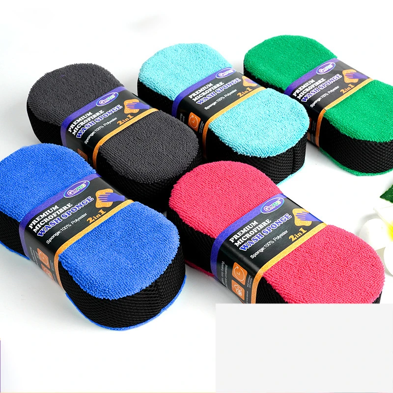 DS1985 Dish Cleaning Sponge Kitchen Microfiber Wax Applicator Foam Car Bug Sponge for Car Washing Pad Microfiber Car Wash Sponge