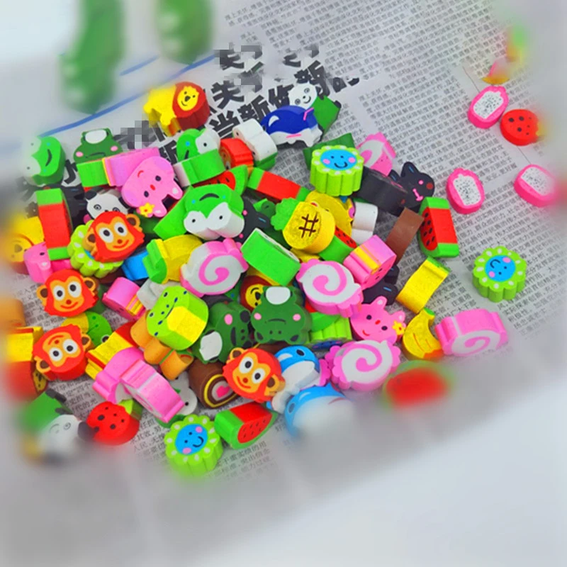 Factory wholesale custom correction stationery prizes cartoon hollow eraser solid eraser
