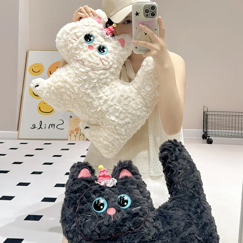 Cute stuffed cat plush doll toy birthday gifts cartoon soft biscuit cat plush throw pillow