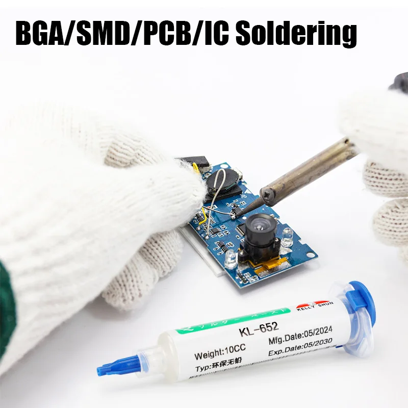 KELLYSHUN KL-652 Solder Flux for Electronics 10CC No Clean Solder Flux Paste For BGA/SMD/Phone Etc. Lead Free Rosin Flux Paste