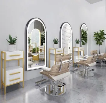 Огромное светодиодное зеркало в форме арки с сенсорным датчиком для ванной