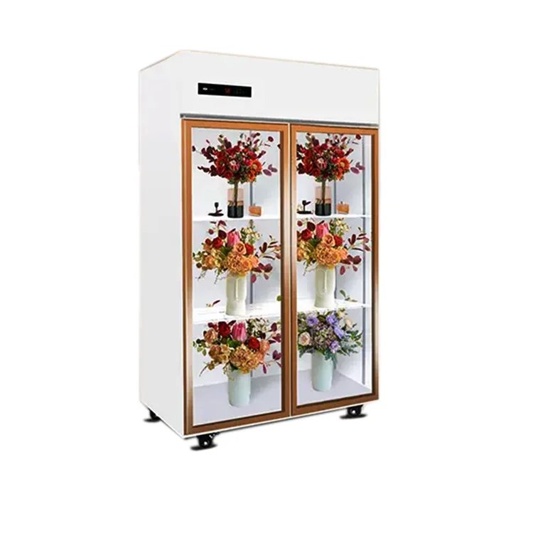 Flower Display Fridge Fresh Flower Display Cooler Glass Door Refrigerators for Flower Shop