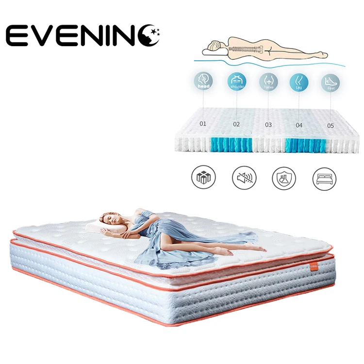 China factory 10 inch soft queen size spring bed mattress with natural latex foam for hotel