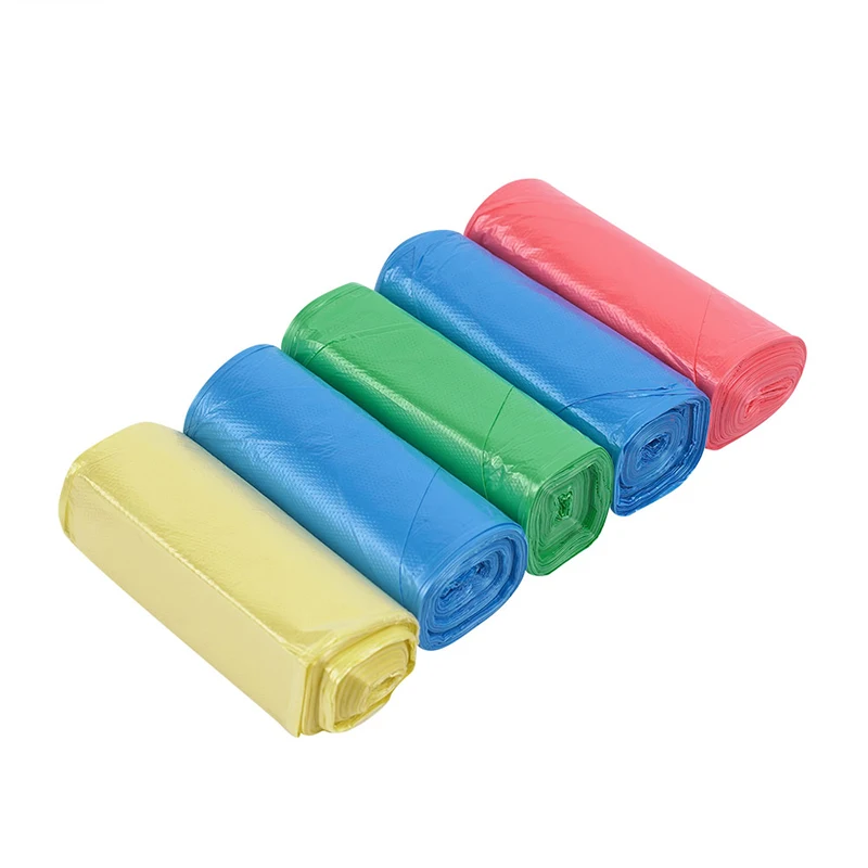 Garbage Bag Trash Bag Large Capacity Colorful Plastic Biodegradable Shopping Side Gusset Bag HDPE Offset Printing YICHUN Accept