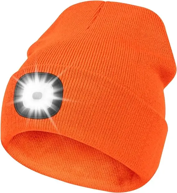 Custom Unisex Beanie with The Light rechargeable Flashlight Hat Headlamp Beanie Guy Gifts LED Beanie Hat