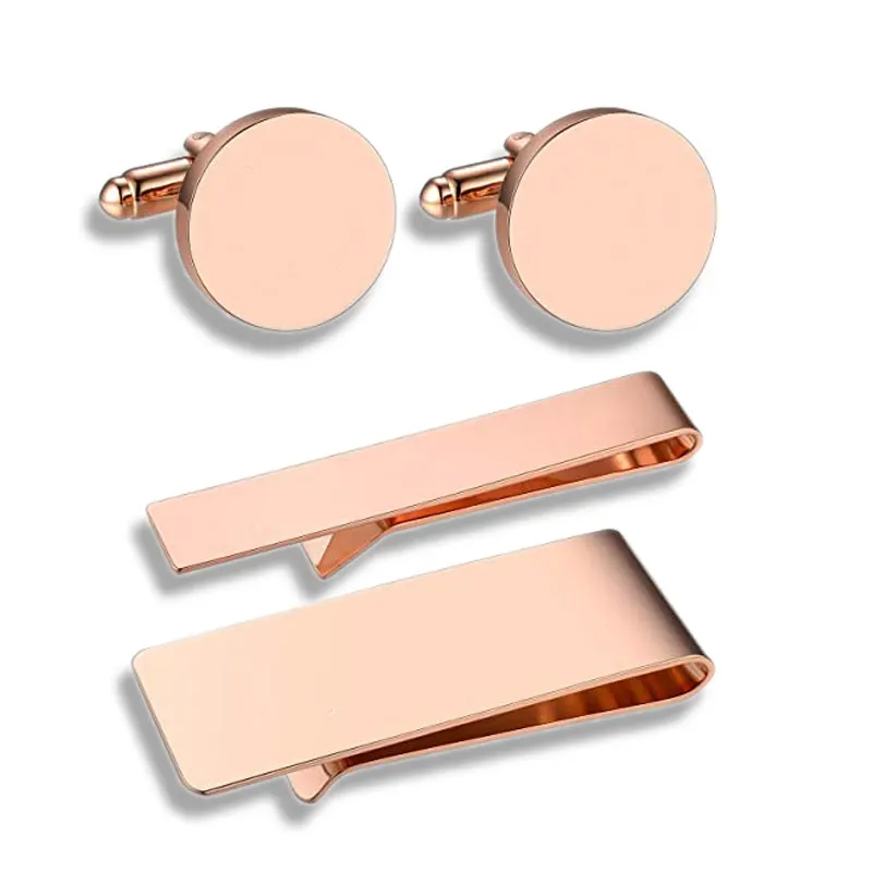 Pink Knot Cuff Links Tie Clip Sterling Silver Men Suit Shirt Luxury Fancy Stainless Steel Blanks Custom Cufflinks For Men Luxury