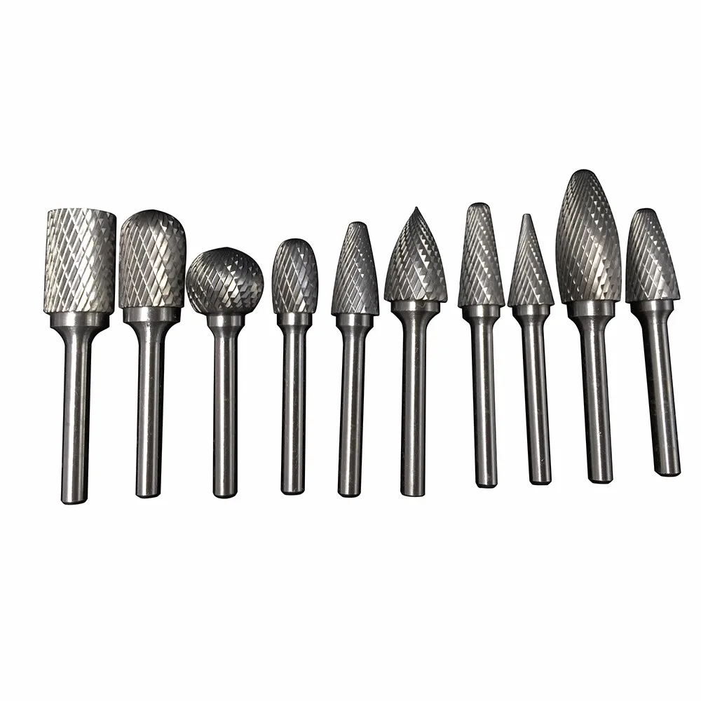 Tungsten Carbide Rotary Burr Set with 6mm Shank for DIY Woodworking, Carving, Engraving, Drilling