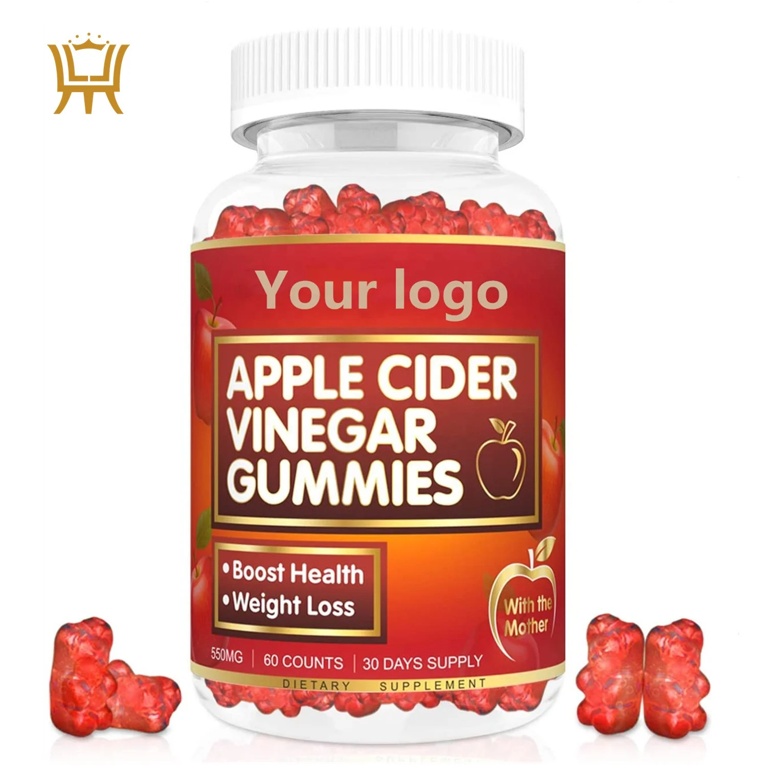 Ludingji Fast Delivery Apple Cider Vinegar gummies  Weight Loss Gummy Bear Candy